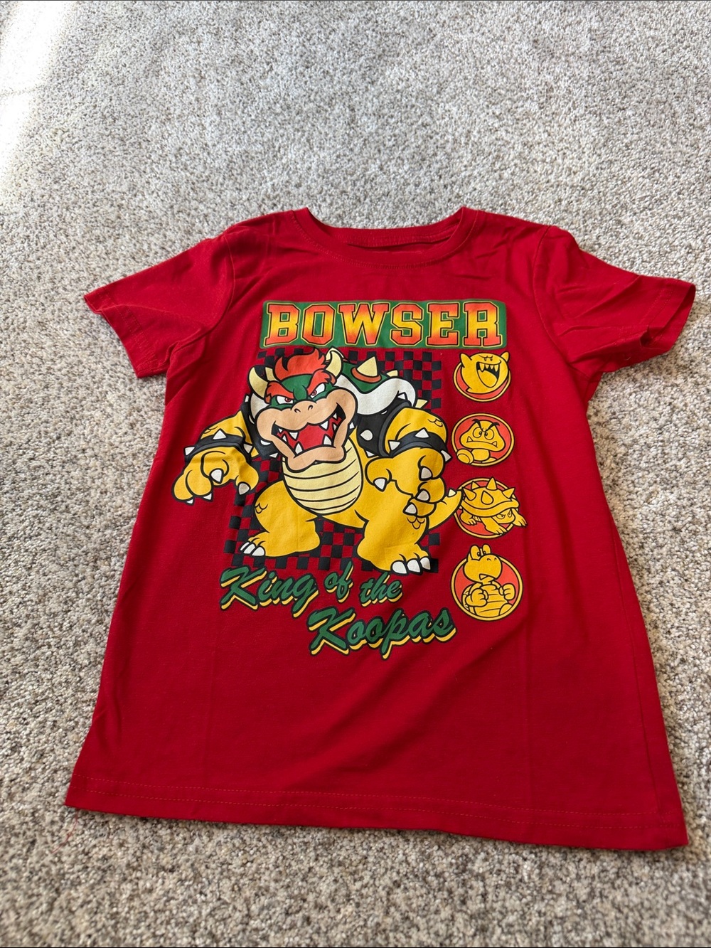 Nintendo Red Bowser Tee with Yellow & Green Graphic - XS